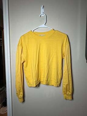 alice + olivia Cali Jersey Sweatshirt Size XS/TP Yellow